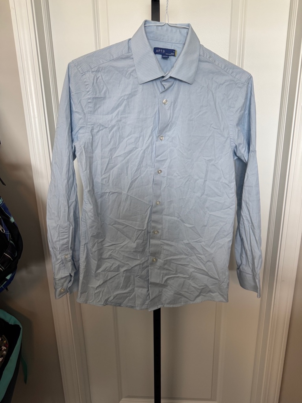 Apt. 9 Light Blue Micro-Check Men's Dress Shirt